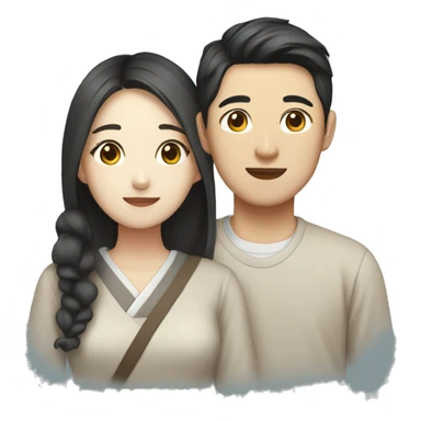Korean young couple sticker