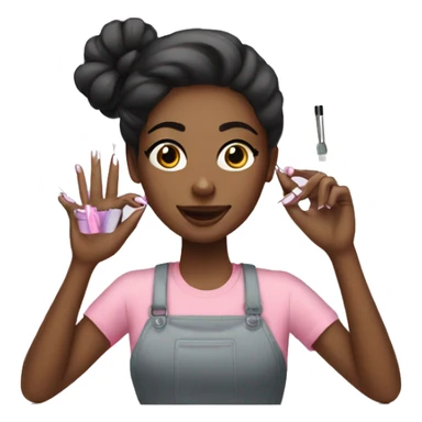 Girl getting nails done  sticker