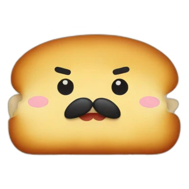 tonkatsu with a brown moustache sticker
