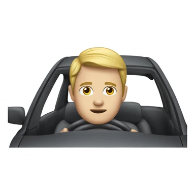 white man driving car sticker