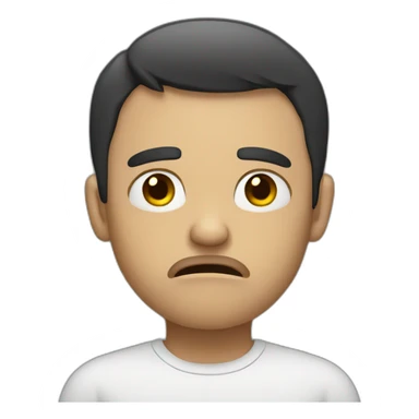 Person annoyed but sad sticker