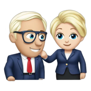Macron et marine le pen qui s'embrassent sticker