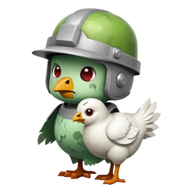 baby square Minecraft zombie on a tiny white chicken sticker