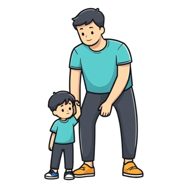 Boy and dad sticker