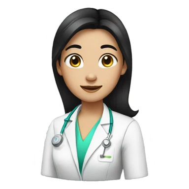 girl pharmacist with black hair in a ponytail sticker