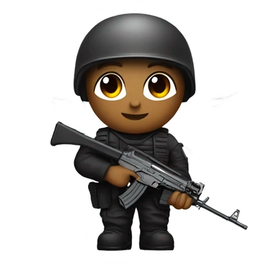 black army angel holding ak47 with wings sticker