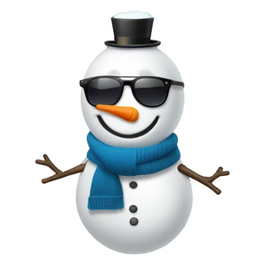 snowman light bulb nose with sunglasses and vest. Stick arms sticker