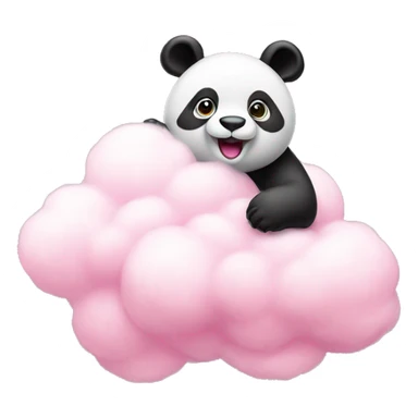 pink panda on a cotton candy cloud  sticker