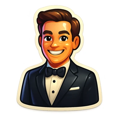 Remove the background from this modern Hollywood film star emoji, keeping the style and subject unchanged. sticker
