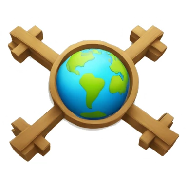a cross with the globe in front, but make the cross infront of the globe smaller symbolizing spreading the gospel sticker