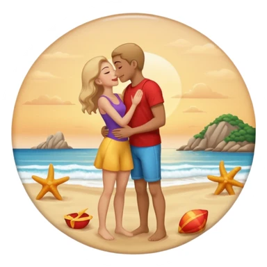 beach kiss with light skin sticker