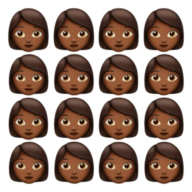 nude color emoji, dark skin tone sticker