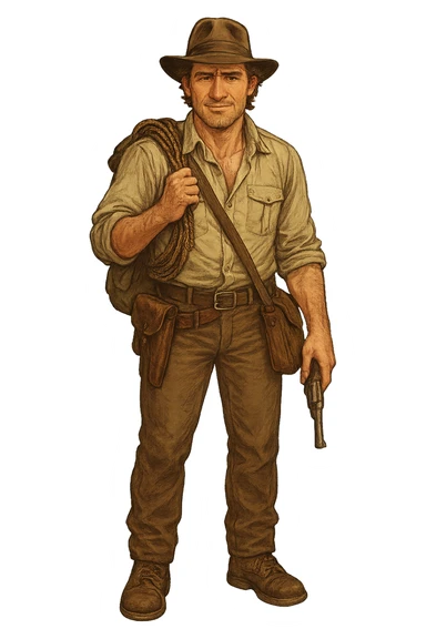 Extract the character from the background, including the clothes and accessories they are wearing, and place on a transparent background. Keep the original style and appearance exactly the same. sticker