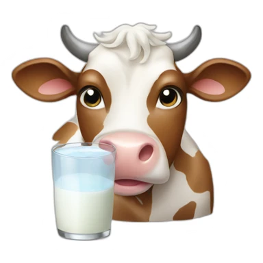 Cow doing milk  sticker