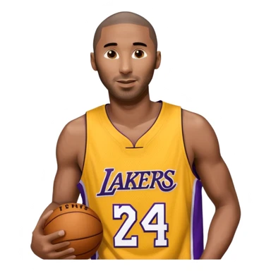 kobe in his lakers jersey number 24 give him some hair sticker