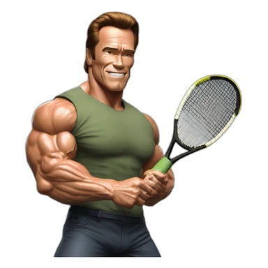 Arnold Schwarzenegger jugando al pádel sticker