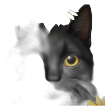 black cat with sunflower around its head sticker