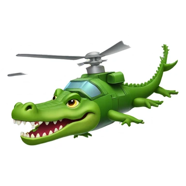 A crocodile riding in a battle helicopter  sticker