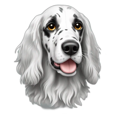 english Setter black white sticker