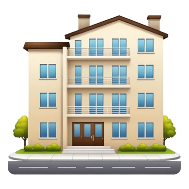 Housing apartment building with welcome sign sticker