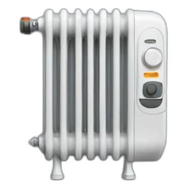 A radiator with an electrician sticker