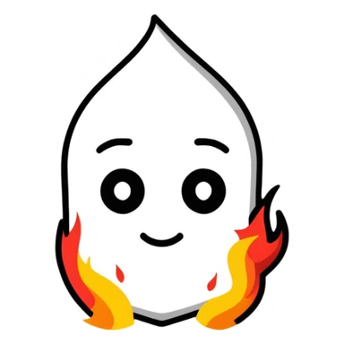 featureless head with fire, no eyes, no mouth, blank face sticker