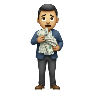 Crying sad upset distraught money sticker