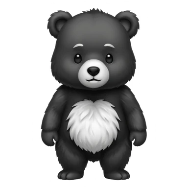 нарисуй черно-белый  медведь  sticker