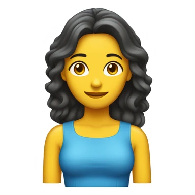 Mujer de piel amarilla y cabello azul sticker