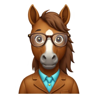 retro horse with glasses sticker