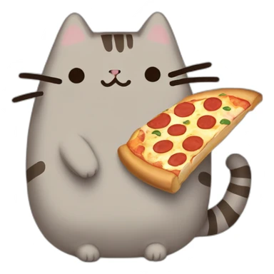 Pusheen with pizza sticker