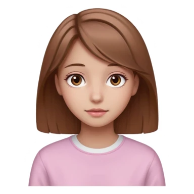 Create a girl with light brown hair (long) brown eyes with clean girl aesthetic with some pink details sticker