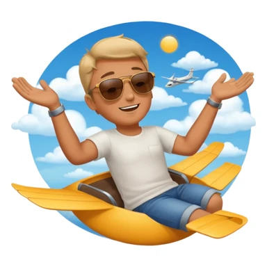 Guy relaxing flying seeing sky sticker