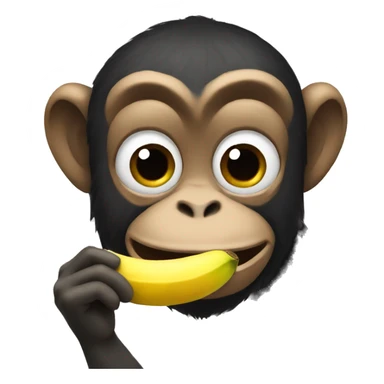 Monkey eat banana sticker