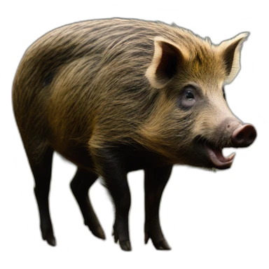 Photo-real-wild boar bumped by car sticker