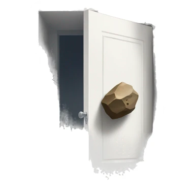 Rock getting thrown at door sticker