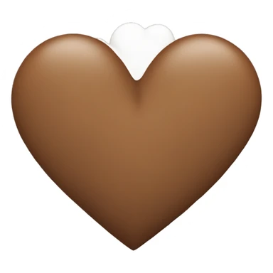 brown heart with small clouds on the side sticker