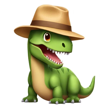 Dinosaur wearing a hat sending love sticker