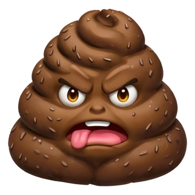 angry poop sticker