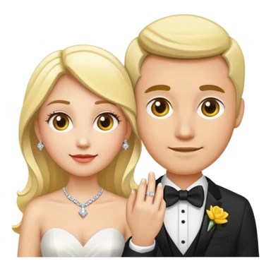 bride’s diamond ring is white gold, grooms is yellow and white gold  sticker