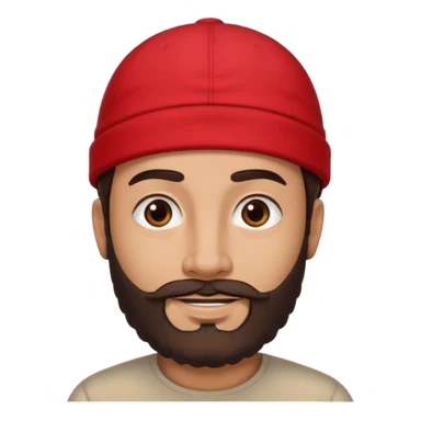 arab man with beard wearing a red cap and he handsome and with tan i want it only his face
with dark brown hair and beard sticker