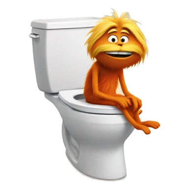The lorax on the toilet sticker