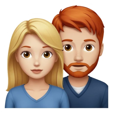 couple who are a blonde woman and redhead man sticker