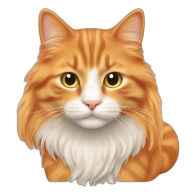 orange cat long hair sticker