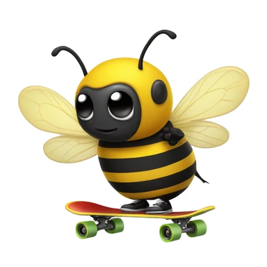 bumble bee skate boarding  sticker
