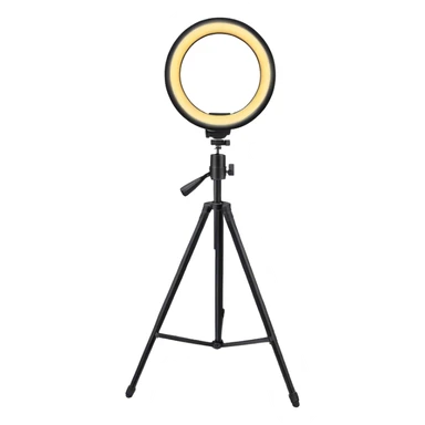 black glowing ring light on black tripod sticker