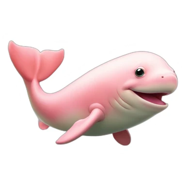 Pink beluga whale with the face of a frog sticker