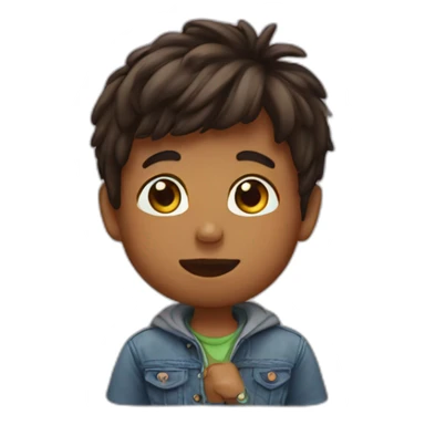 a boy sending kiss sticker