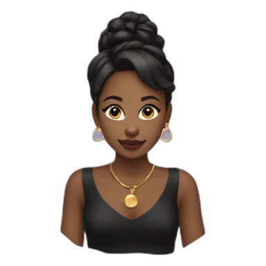 girl with gold hoop earrings wearing black dress sticker
