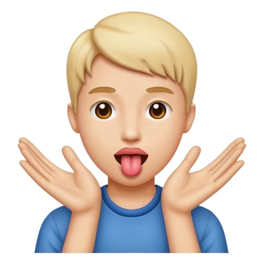 Tongue out hands to the side  sticker